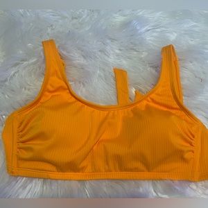 Women's Ribbed Bralette Bikini Top - Wild Fable Orange D/DD Cup